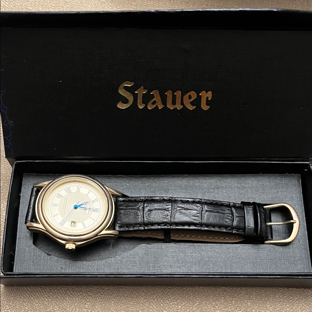 Stauer Gold and Black Watch